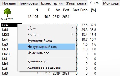 Не турнирный ход